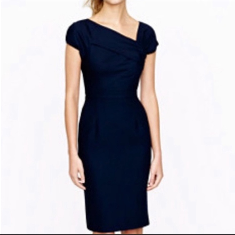 J. Crew Black Label | Navy Origami shift fitted dress women’s 0
